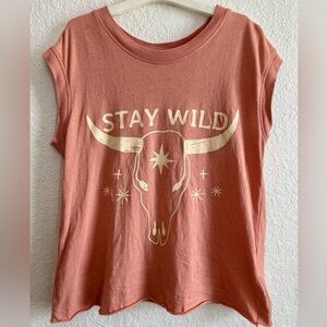 Stay Wild Graphic Tank Top - Dusty Rose Kids